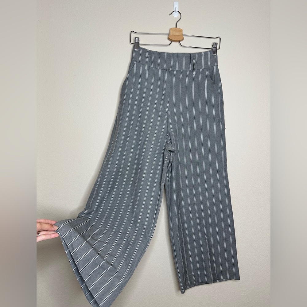 Gray Striped Pants